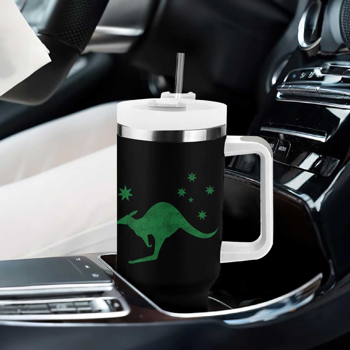 Australia Kangaroo with Federation Star Aussie Roots Tumbler With Handle TS11 Print Your Wear