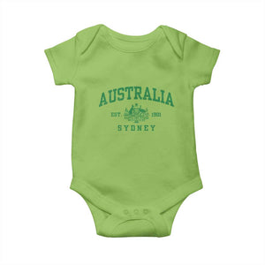 Australia Sydney Est 1901 Baby Onesie Commonwealth Vintage Crest
