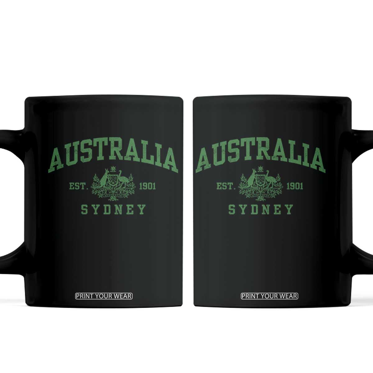 Australia Sydney Est 1901 Coffee Mug Commonwealth Vintage Crest TS11 Black Print Your Wear
