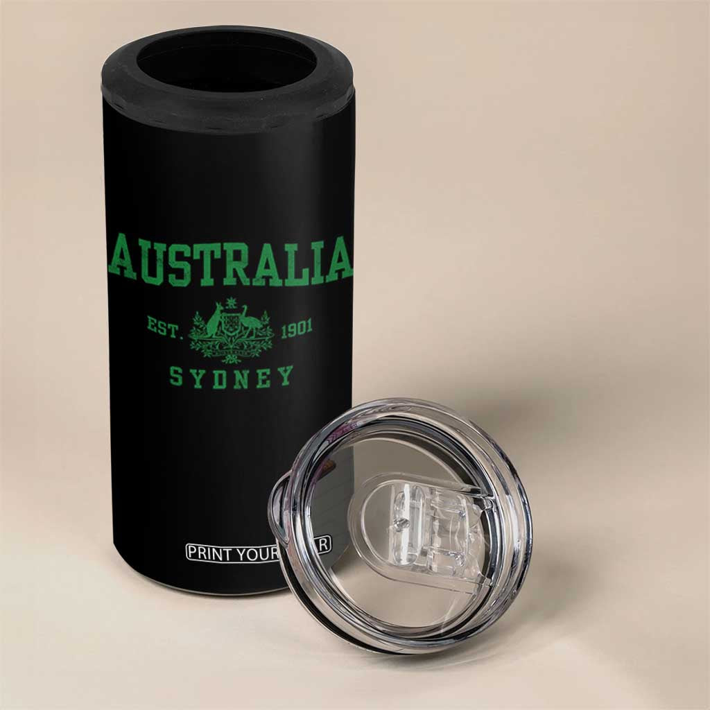 Australia Sydney Est 1901 4 in 1 Can Cooler Tumbler Commonwealth Vintage Crest
