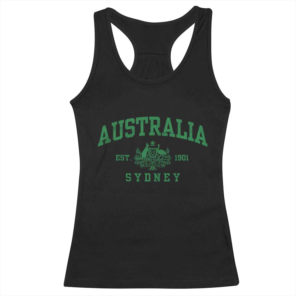 Australia Sydney Est 1901 Racerback Tank Top Commonwealth Vintage Crest