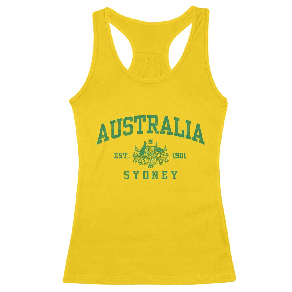 Australia Sydney Est 1901 Racerback Tank Top Commonwealth Vintage Crest