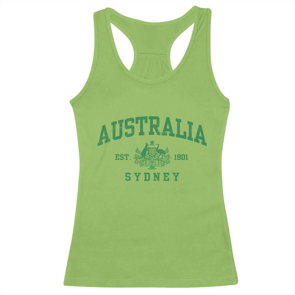 Australia Sydney Est 1901 Racerback Tank Top Commonwealth Vintage Crest
