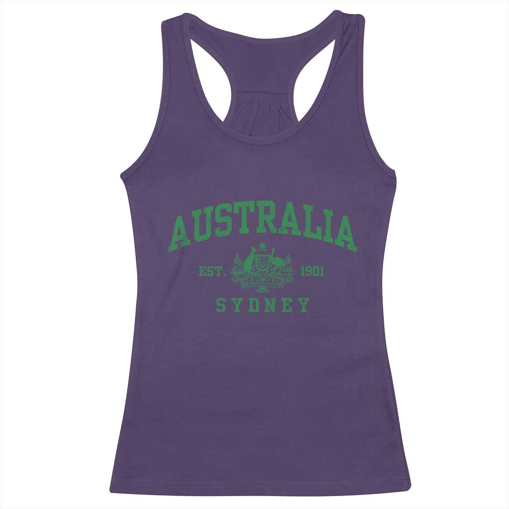Australia Sydney Est 1901 Racerback Tank Top Commonwealth Vintage Crest