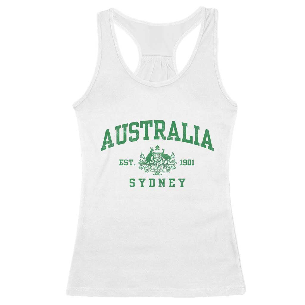 Australia Sydney Est 1901 Racerback Tank Top Commonwealth Vintage Crest