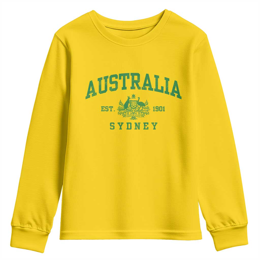 Australia Sydney Est 1901 Youth Sweatshirt Commonwealth Vintage Crest