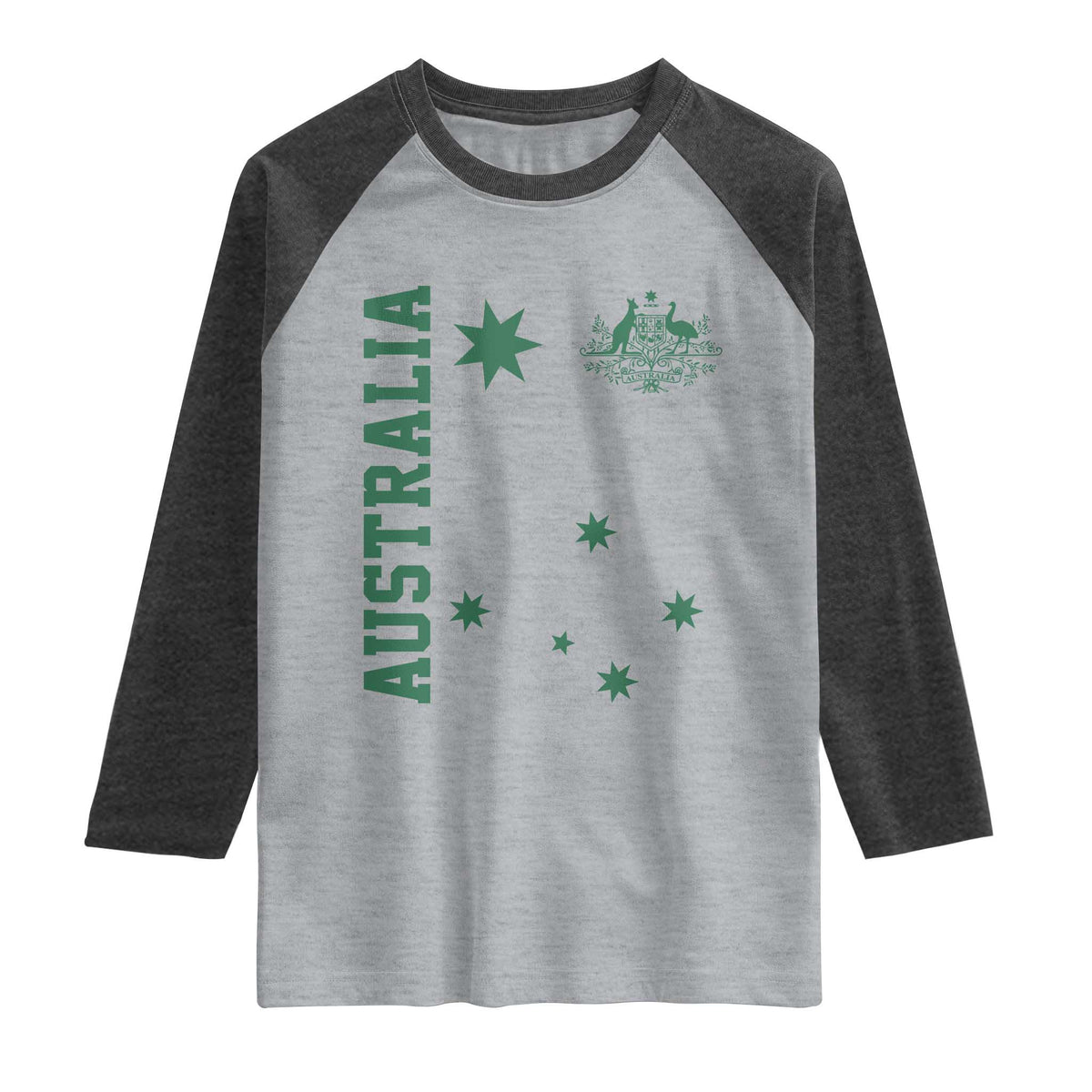 Australia Vintage Federation Star Aussie Coat of Arms Raglan Shirt