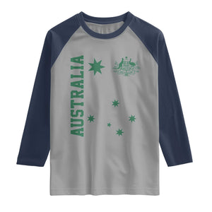 Australia Vintage Federation Star Aussie Coat of Arms Raglan Shirt