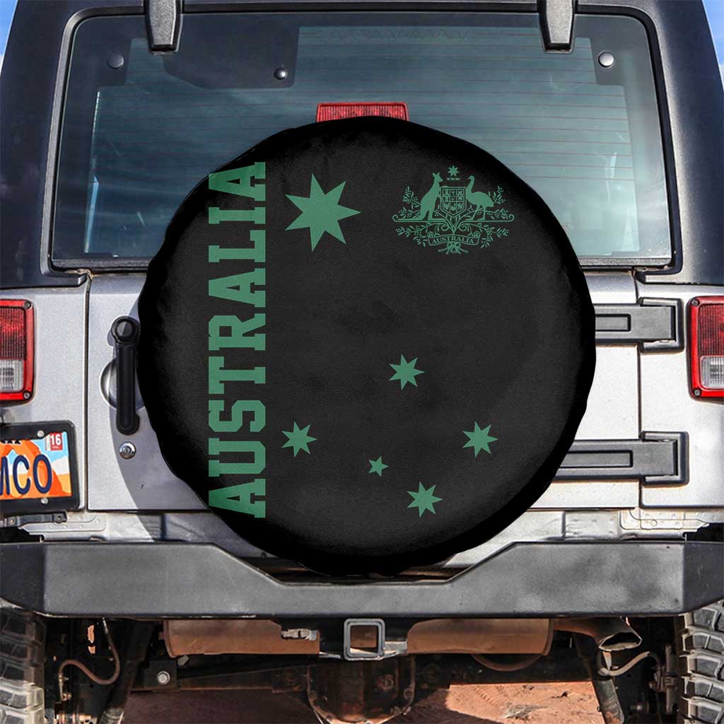 Australia Vintage Federation Star Aussie Coat of Arms Spare Tire Cover TS11 No hole Black Print Your Wear