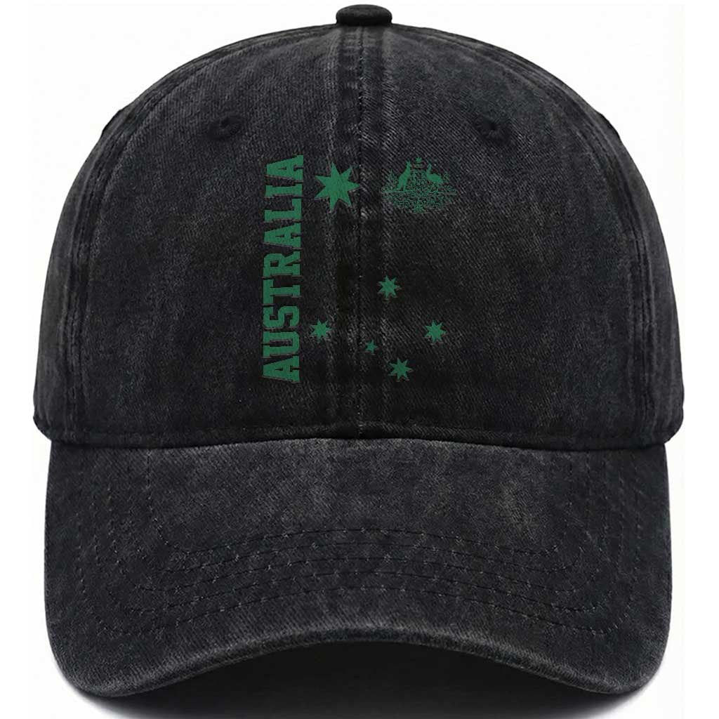 Australia Vintage Federation Star Aussie Coat of Arms Washed Cotton Baseball Cap TS11 Print Your Wear