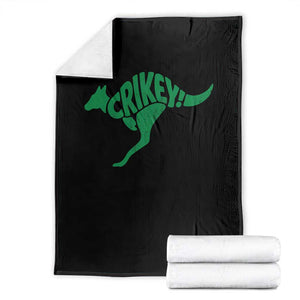 Crikey Australian Kangaroo Oz Slang Australia Throw Blanket TS11 Black Print Your Wear