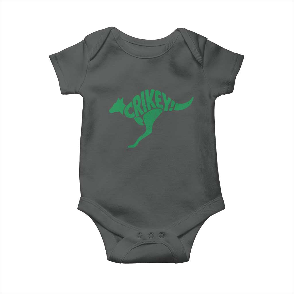 Crikey Australian Kangaroo Oz Slang Australia Baby Onesie TS11 Dark Heather Print Your Wear