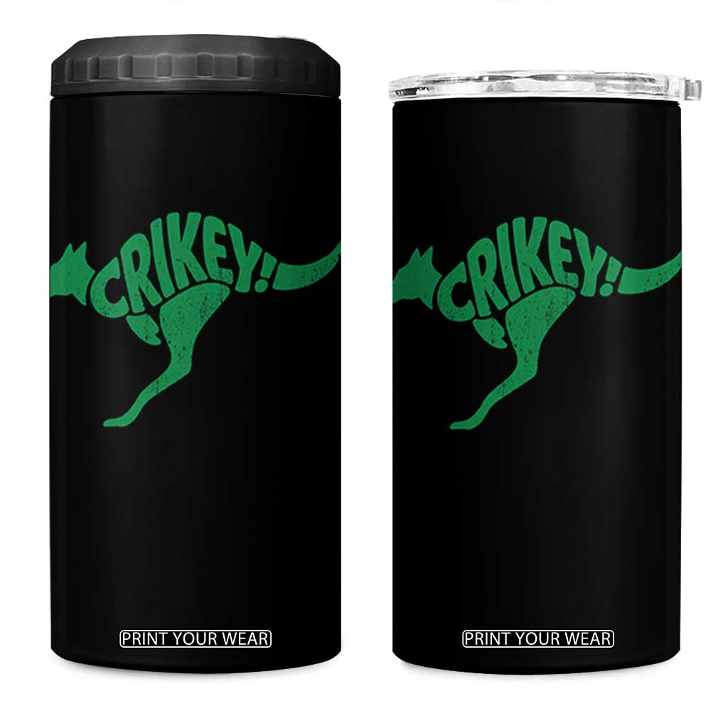 Crikey Australian Kangaroo Oz Slang Australia 4 in 1 Can Cooler Tumbler TS11 One Size: 16 oz Black Print Your Wear