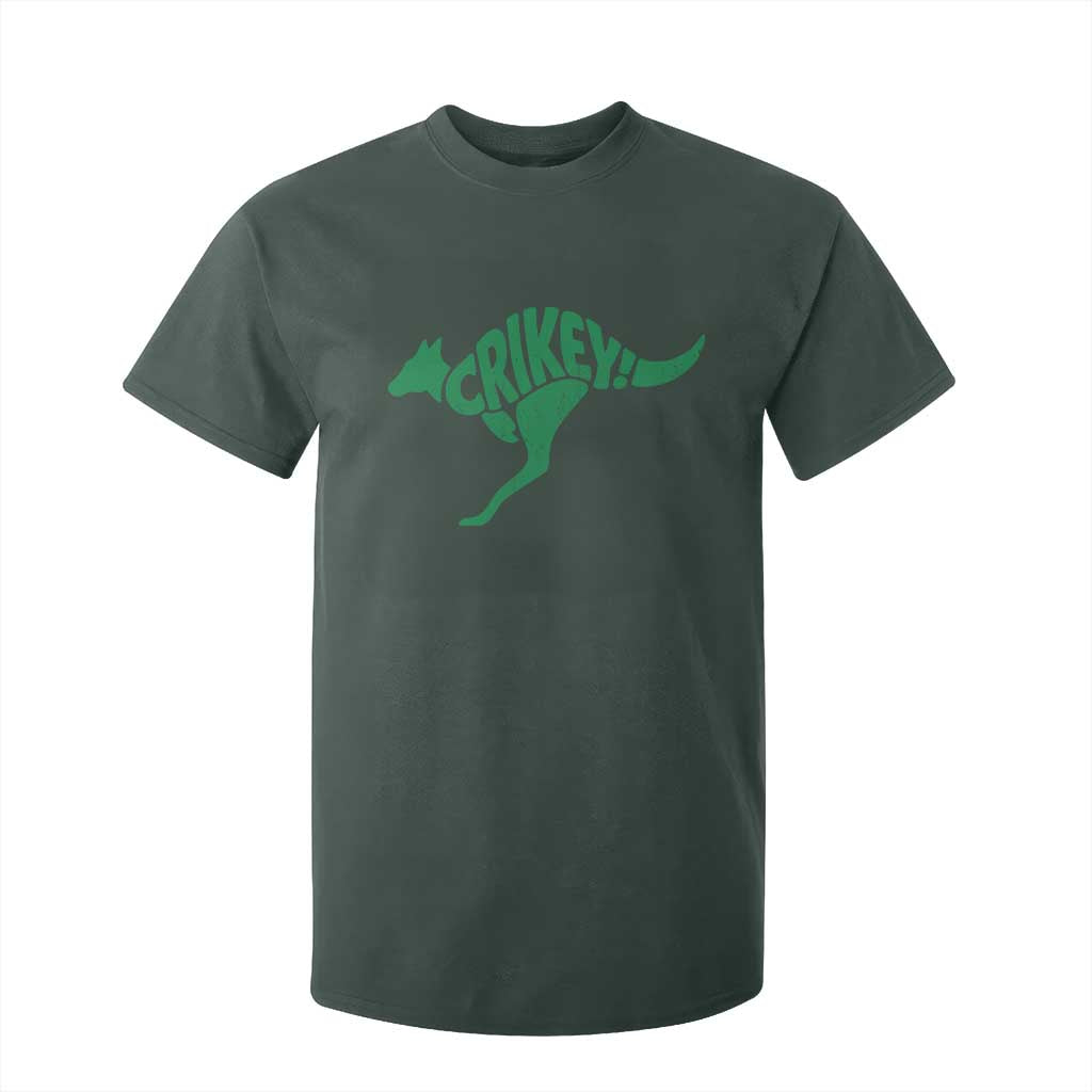 Crikey Australian Kangaroo Oz Slang Australia T Shirt For Kid TS11 Dark Forest Green Print Your Wear