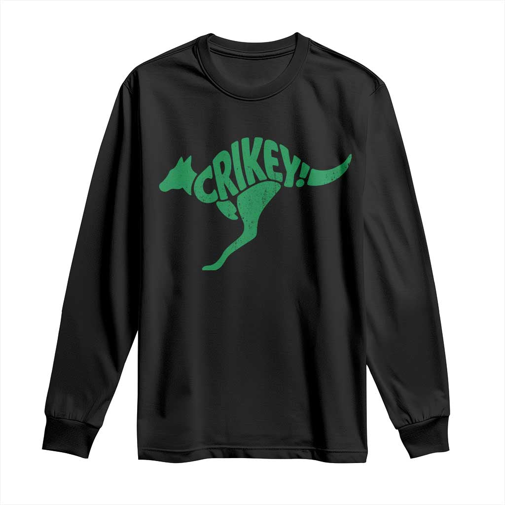 Crikey Australian Kangaroo Oz Slang Australia Long Sleeve Shirt TS11 Black Print Your Wear