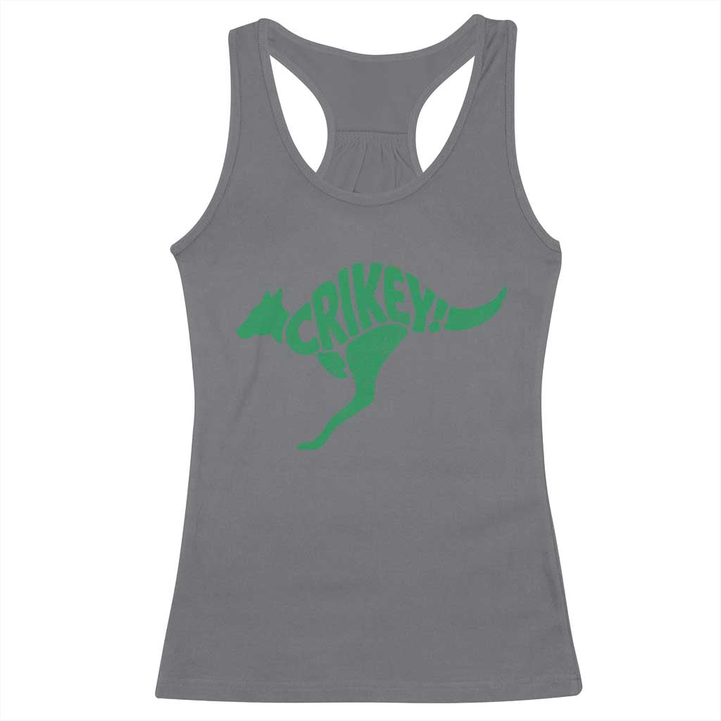 Crikey Australian Kangaroo Oz Slang Australia Racerback Tank Top TS11 Charcoal Print Your Wear