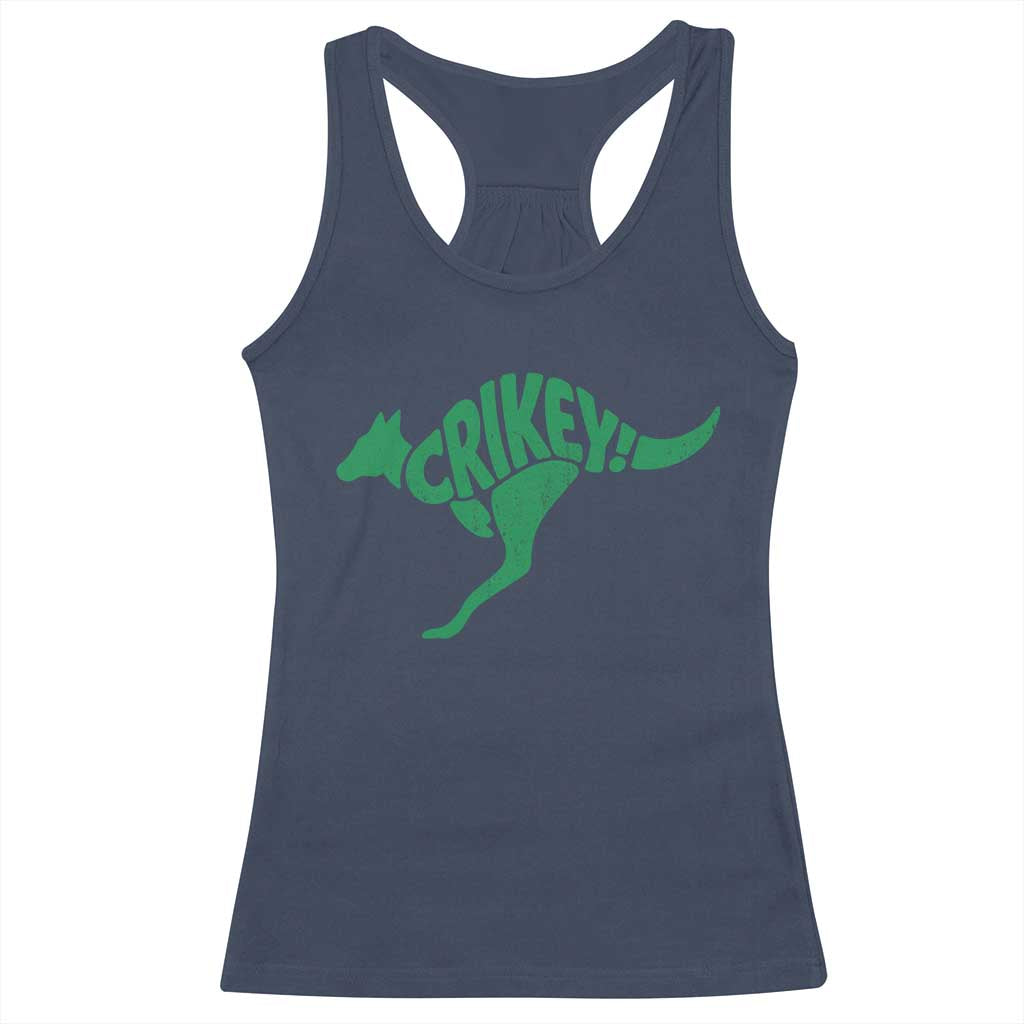 Crikey Australian Kangaroo Oz Slang Australia Racerback Tank Top TS11 Navy Print Your Wear