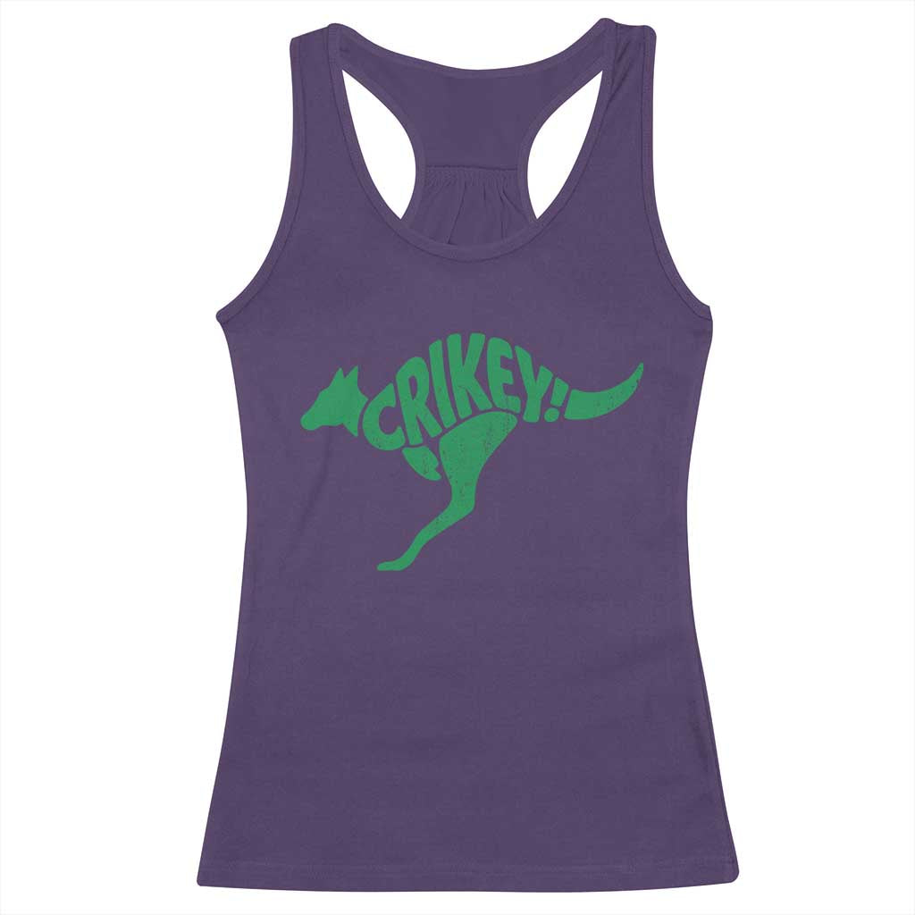 Crikey Australian Kangaroo Oz Slang Australia Racerback Tank Top TS11 Purple Print Your Wear