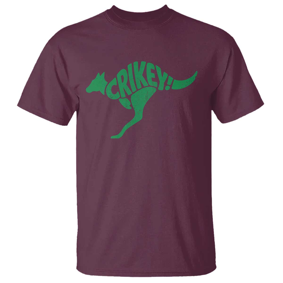 Crikey Australian Kangaroo Oz Slang Australia T Shirt TS11 Maroon Print Your Wear