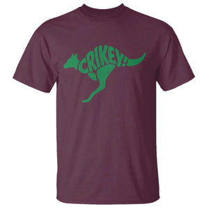 Crikey Australian Kangaroo Oz Slang Australia T Shirt TS11 Maroon Print Your Wear