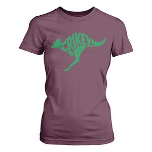Crikey Australian Kangaroo Oz Slang Australia T Shirt For Women TS11 Maroon Print Your Wear