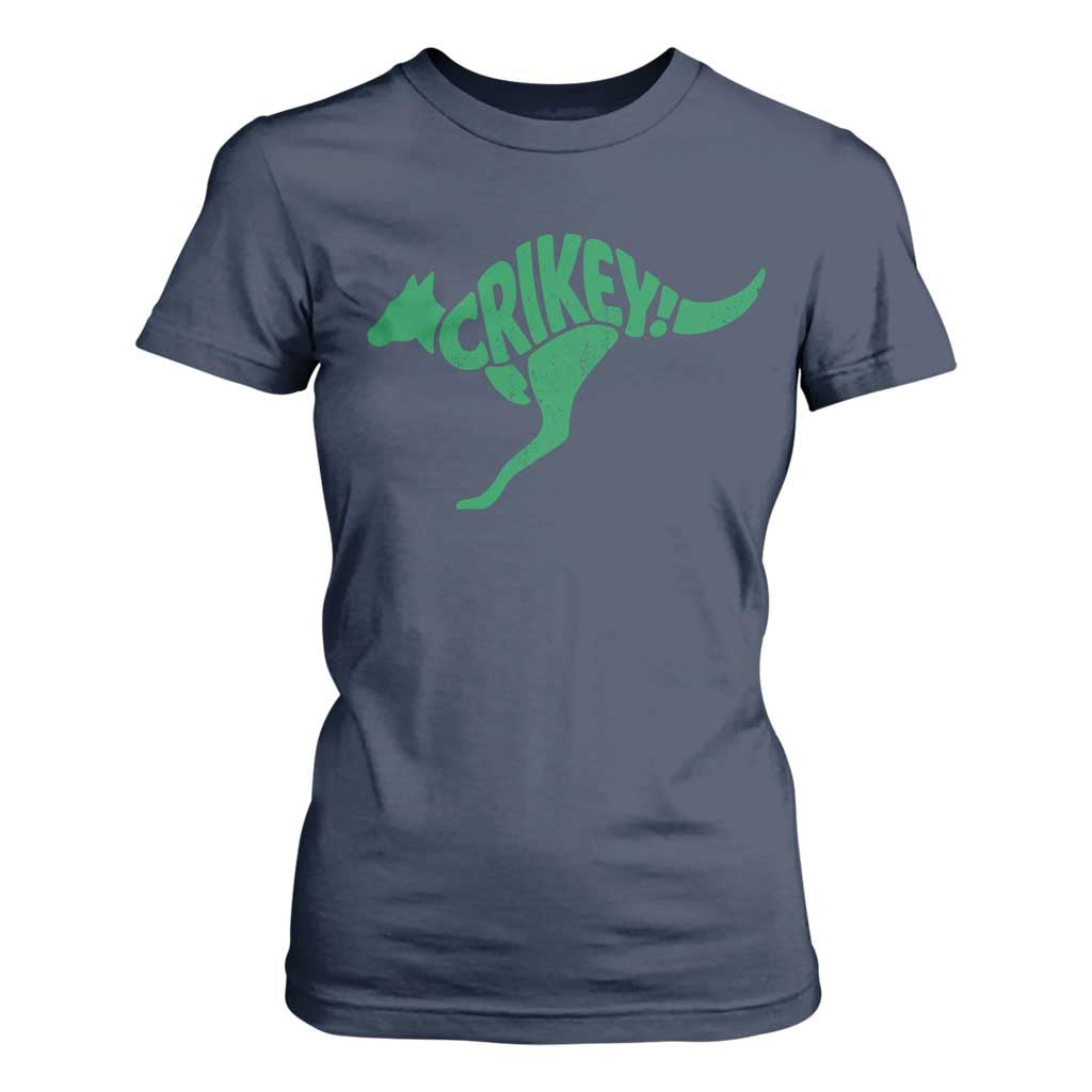 Crikey Australian Kangaroo Oz Slang Australia T Shirt For Women TS11 Navy Print Your Wear