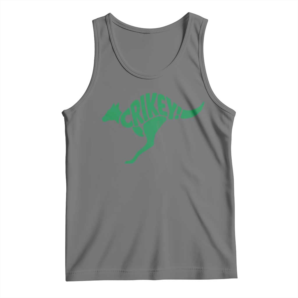 Crikey Australian Kangaroo Oz Slang Australia Tank Top TS11 Black Heather Print Your Wear