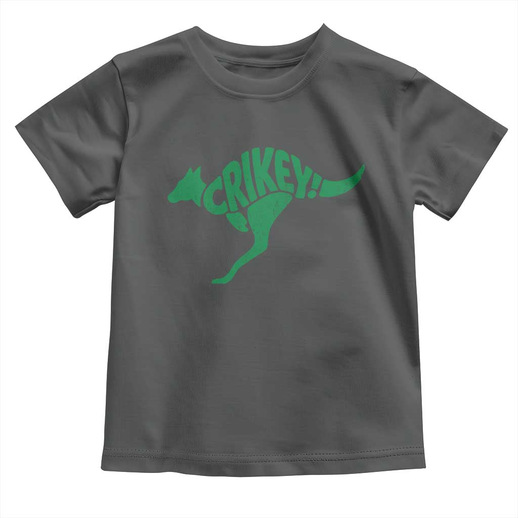 Crikey Australian Kangaroo Oz Slang Australia Toddler T Shirt TS11 Dark Heather Print Your Wear