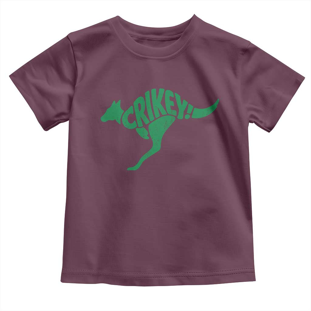 Crikey Australian Kangaroo Oz Slang Australia Toddler T Shirt TS11 Maroon Print Your Wear