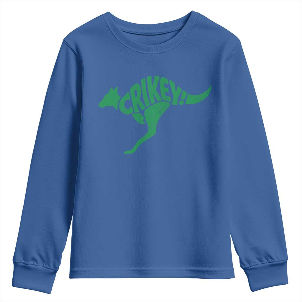 Crikey Australian Kangaroo Oz Slang Australia Youth Sweatshirt TS11 Royal Blue Print Your Wear
