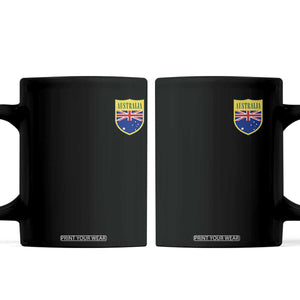 Australia Football Crest Australian Flag Pride Sporty Athletic Jersey Coffee Mug TS11 Black Print Your Wear
