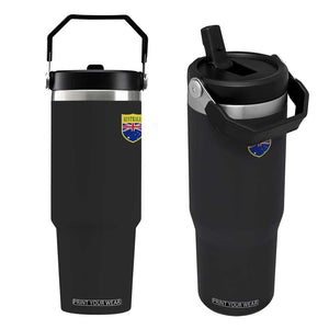 Australia Football Crest Australian Flag Pride Sporty Athletic Jersey Flip Straw Tumbler TS11 One Size: 30 oz Black Print Your Wear