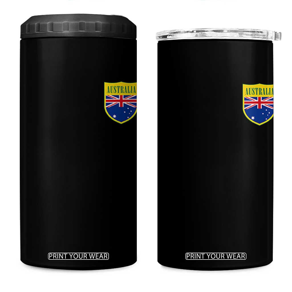 Australia Football Crest Australian Flag Pride Sporty Athletic Jersey 4 in 1 Can Cooler Tumbler TS11 One Size: 16 oz Black Print Your Wear