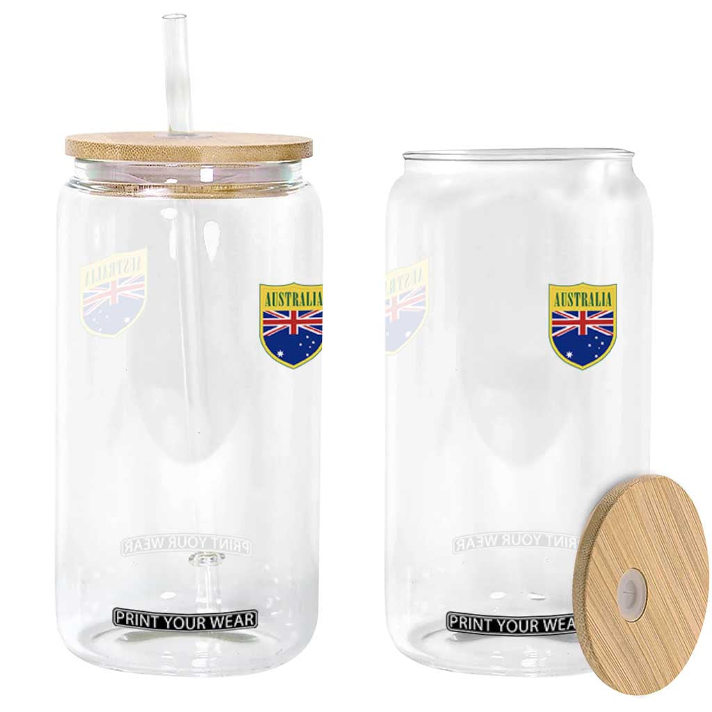 Australia Football Crest Australian Flag Pride Sporty Athletic Jersey Glass Can TS11 Print Your Wear
