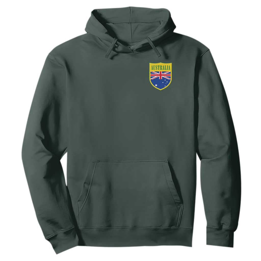 Australia Football Crest Australian Flag Pride Sporty Athletic Jersey Hoodie TS11 Dark Forest Green Print Your Wear