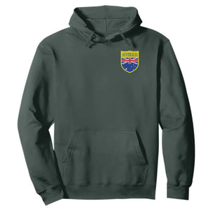 Australia Football Crest Australian Flag Pride Sporty Athletic Jersey Hoodie TS11 Dark Forest Green Print Your Wear