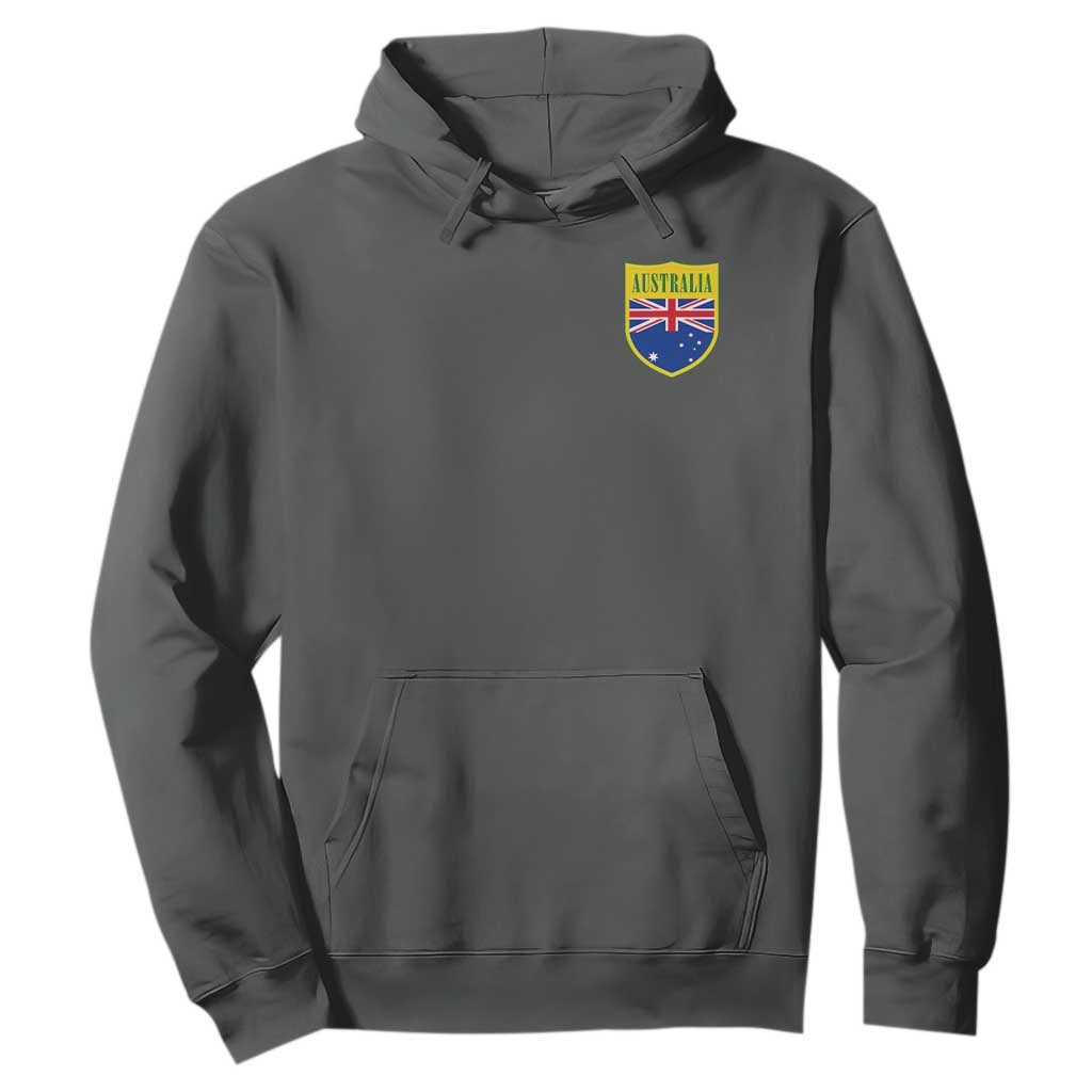 Australia Football Crest Australian Flag Pride Sporty Athletic Jersey Hoodie TS11 Dark Heather Print Your Wear