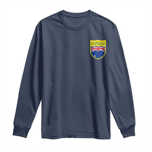 Australia Football Crest Australian Flag Pride Sporty Athletic Jersey Long Sleeve Shirt TS11 Navy Print Your Wear