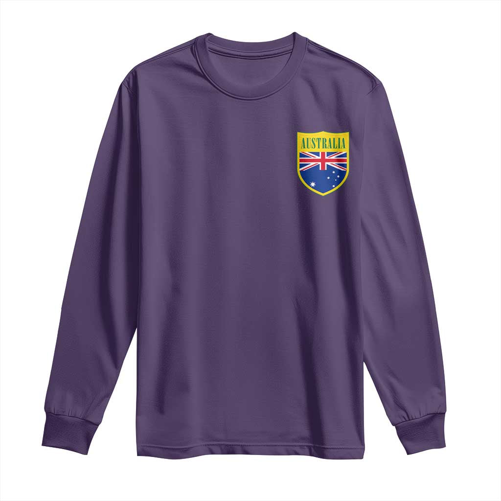 Australia Football Crest Australian Flag Pride Sporty Athletic Jersey Long Sleeve Shirt TS11 Purple Print Your Wear