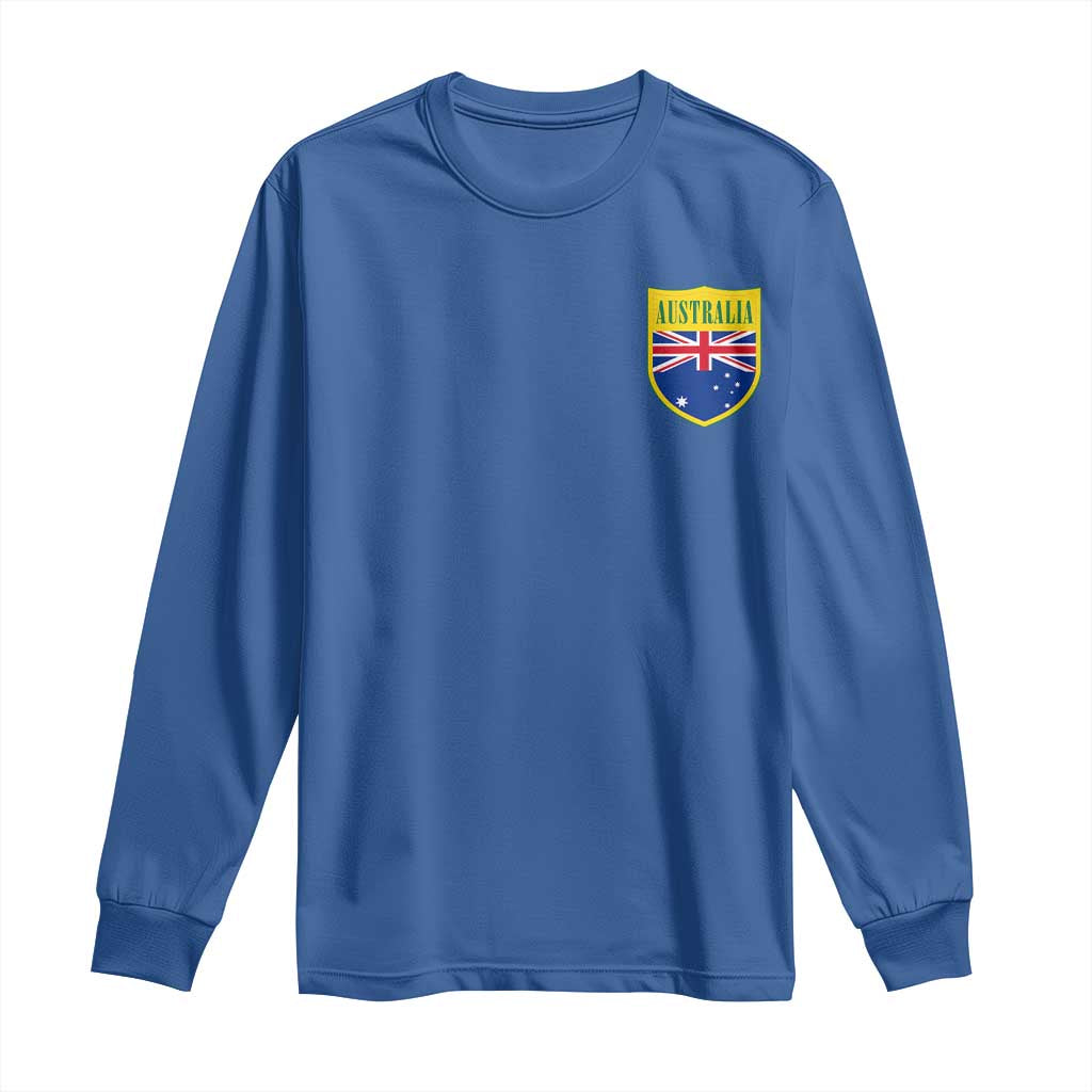 Australia Football Crest Australian Flag Pride Sporty Athletic Jersey Long Sleeve Shirt TS11 Royal Blue Print Your Wear