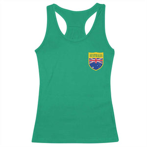Australia Football Crest Australian Flag Pride Sporty Athletic Jersey Racerback Tank Top TS11 Irish Green Print Your Wear