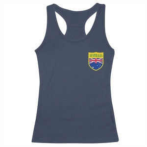 Australia Football Crest Australian Flag Pride Sporty Athletic Jersey Racerback Tank Top TS11 Navy Print Your Wear