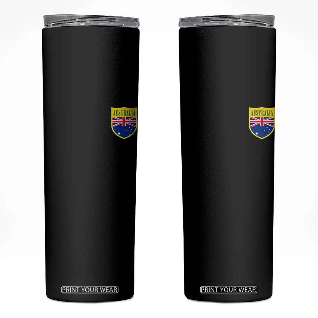 Australia Football Crest Australian Flag Pride Sporty Athletic Jersey Skinny Tumbler TS11 Black Print Your Wear