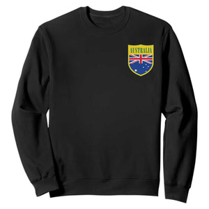 Australia Football Crest Australian Flag Pride Sporty Athletic Jersey Sweatshirt TS11 Black Print Your Wear