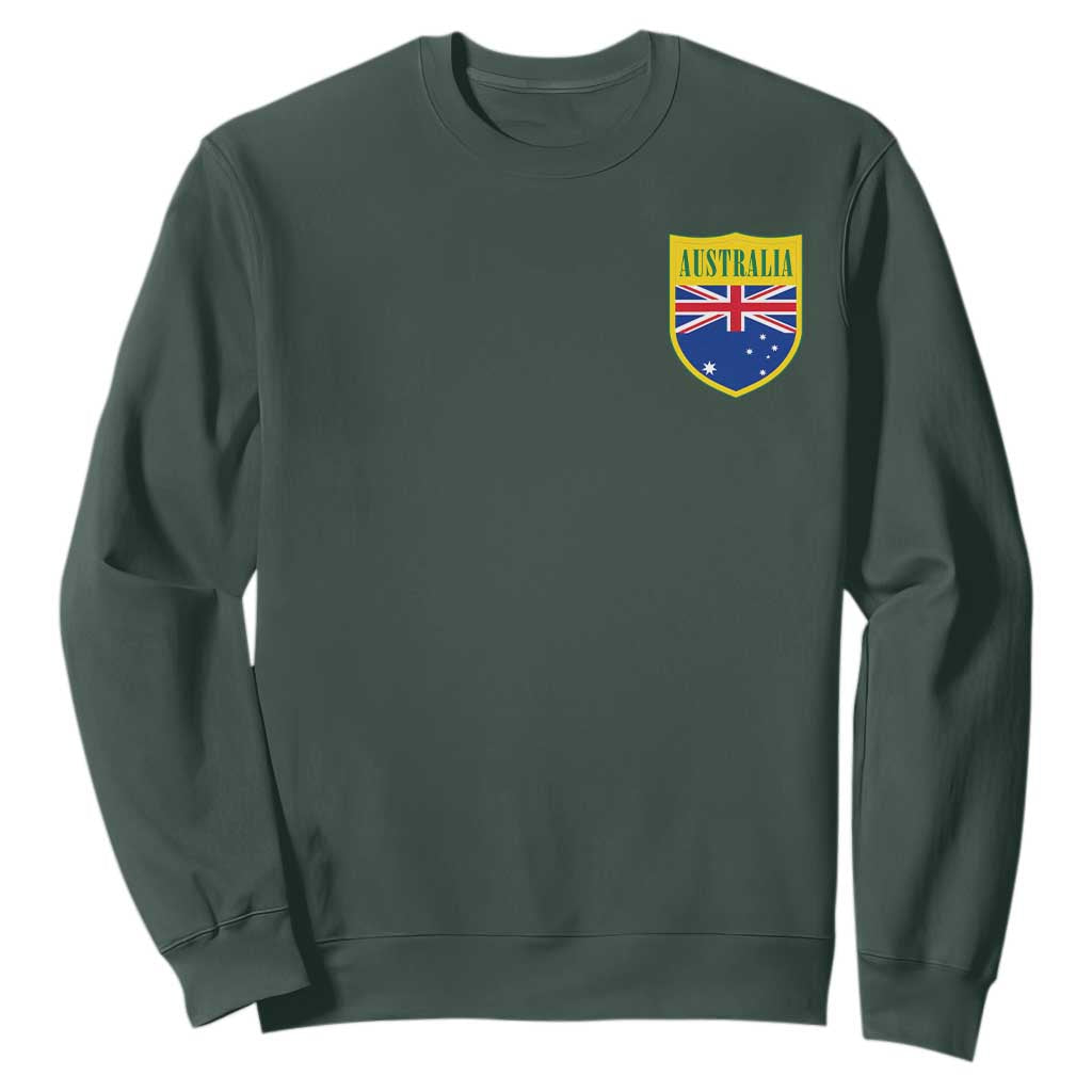 Australia Football Crest Australian Flag Pride Sporty Athletic Jersey Sweatshirt TS11 Dark Forest Green Print Your Wear