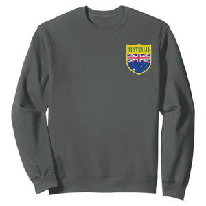 Australia Football Crest Australian Flag Pride Sporty Athletic Jersey Sweatshirt TS11 Dark Heather Print Your Wear
