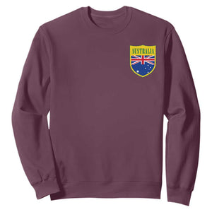 Australia Football Crest Australian Flag Pride Sporty Athletic Jersey Sweatshirt TS11 Maroon Print Your Wear
