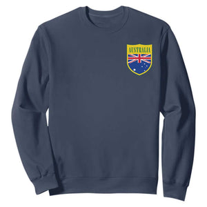 Australia Football Crest Australian Flag Pride Sporty Athletic Jersey Sweatshirt TS11 Navy Print Your Wear