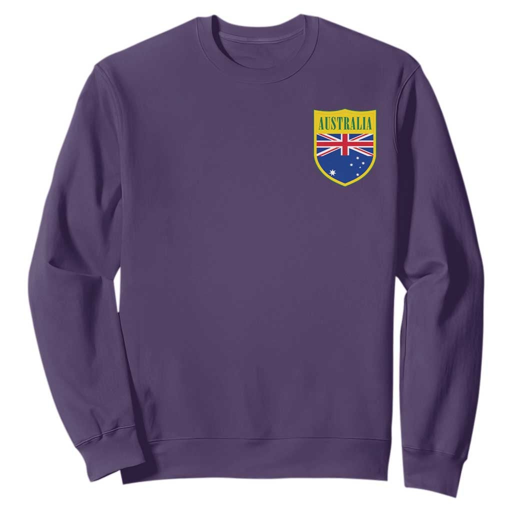 Australia Football Crest Australian Flag Pride Sporty Athletic Jersey Sweatshirt TS11 Purple Print Your Wear