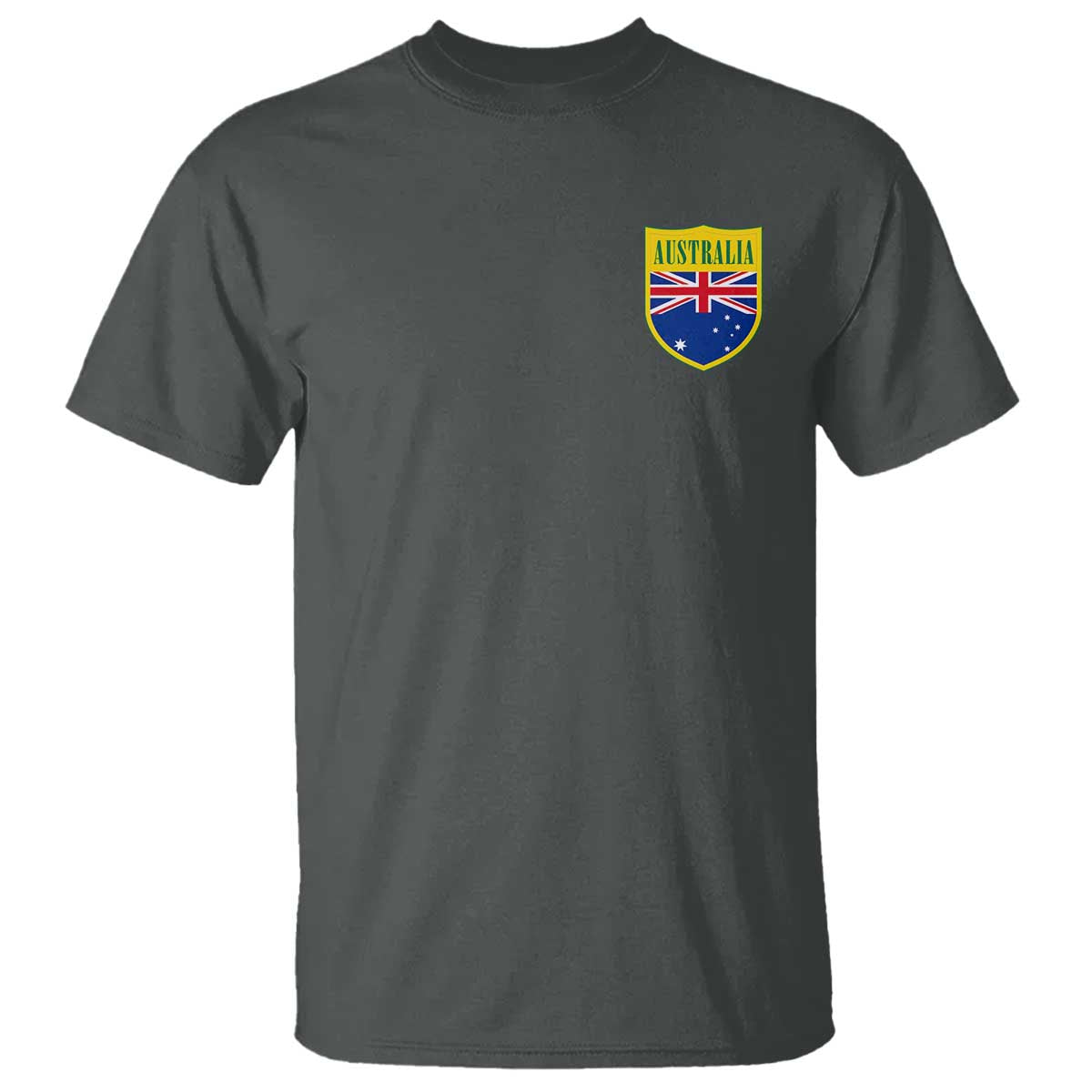 Australia Football Crest Australian Flag Pride Sporty Athletic Jersey T Shirt TS11 Dark Heather Print Your Wear
